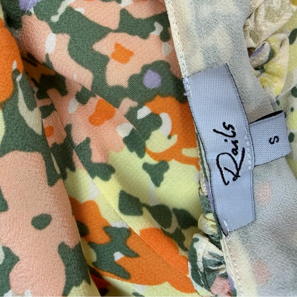 Rails Adalyn Floral Midi Dress Size M Green Yellow - Picture 7 of 9